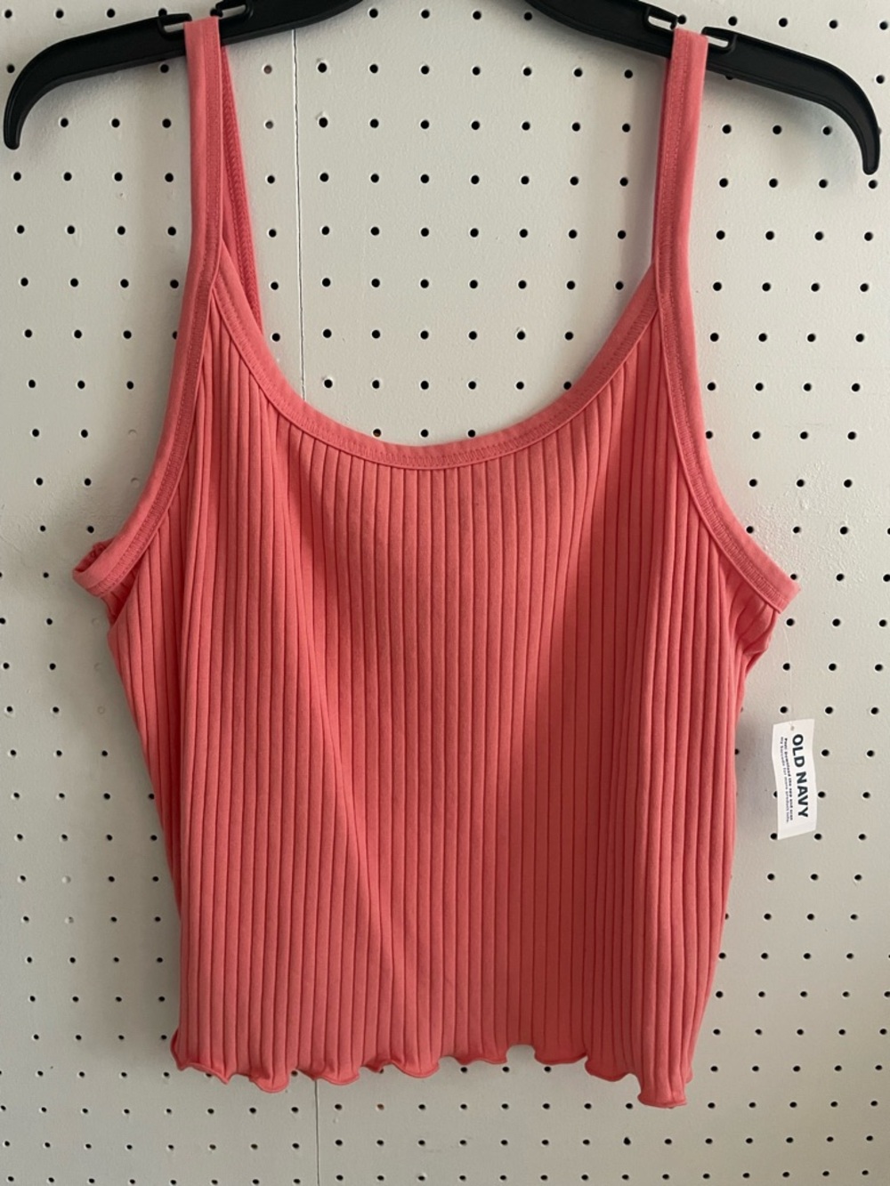 Old Navy Coral Ribbed Scoop Neck Tank Top